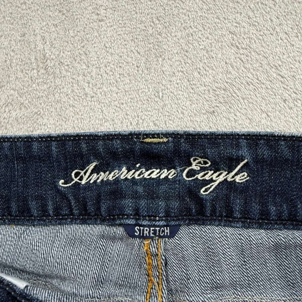 American Eagle Artist Flare Jeans Womens 10 Long Dark ash Denim Boho Retro Y2K